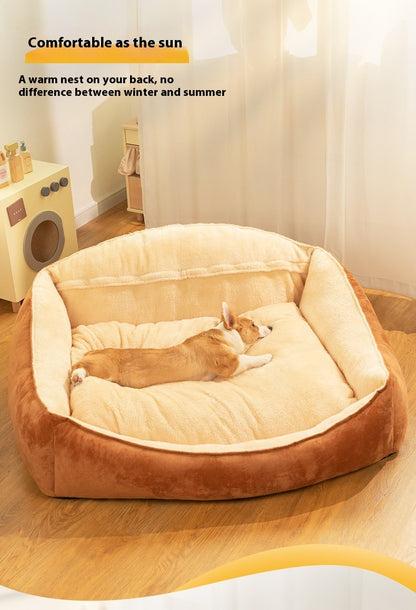 Kennel Large Dog Dog Bed Warm Winter Removable And Washable Mattress