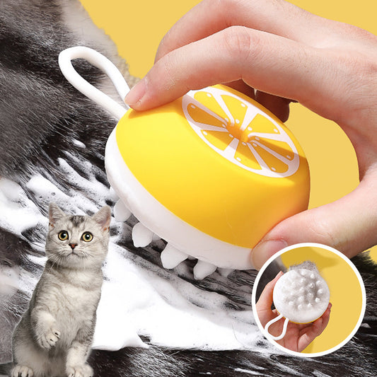 Pet Dog Cat Bath Brush 2-in-1 Pet SPA Massage Comb Soft Silicone