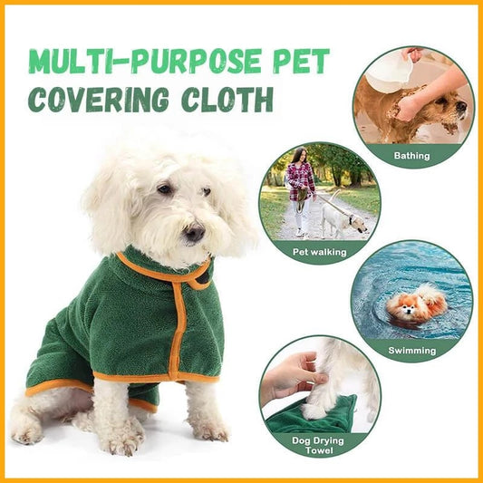 Dog Bathrobe Pet Drying Coat Microfiber Absorbent Beach Towel For Large Medium Small Dogs Cats Fast Dry