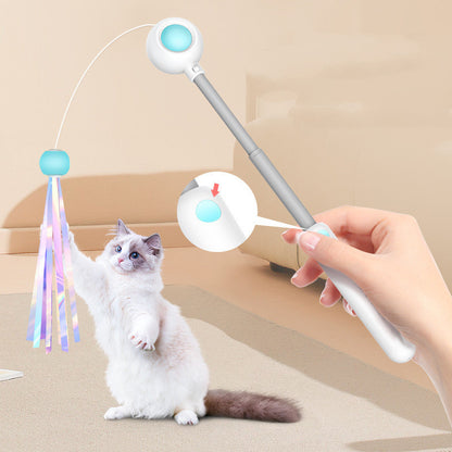 NEW 2-in-1 Retractable Cat Wand Toys Gravity Pet Laser