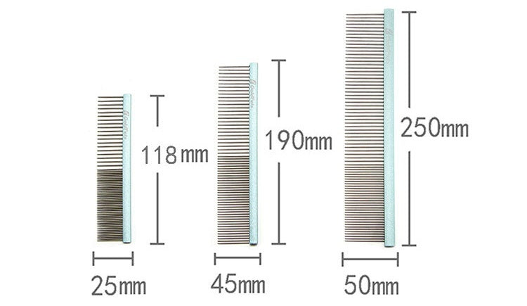 Pet Comb Colorful Stainless Steel Shedding 1mm Dog Grooming Comb