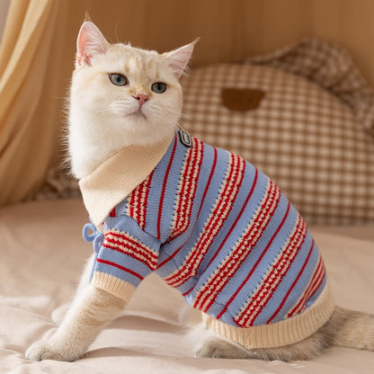 Sweaters Cold Weather Dog Striped Pullover Warm Knitted Pet