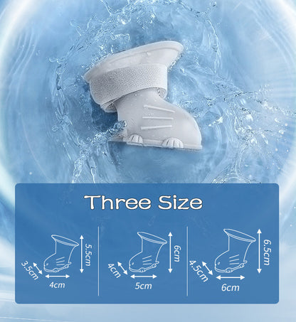 Dog Rain Boots 4Pcs Pet Dog Puppy Warm Waterproof Silicone