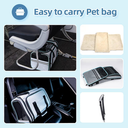 Large Soft Sided Pet Travel TSA Carrier 4 Sides Expandable