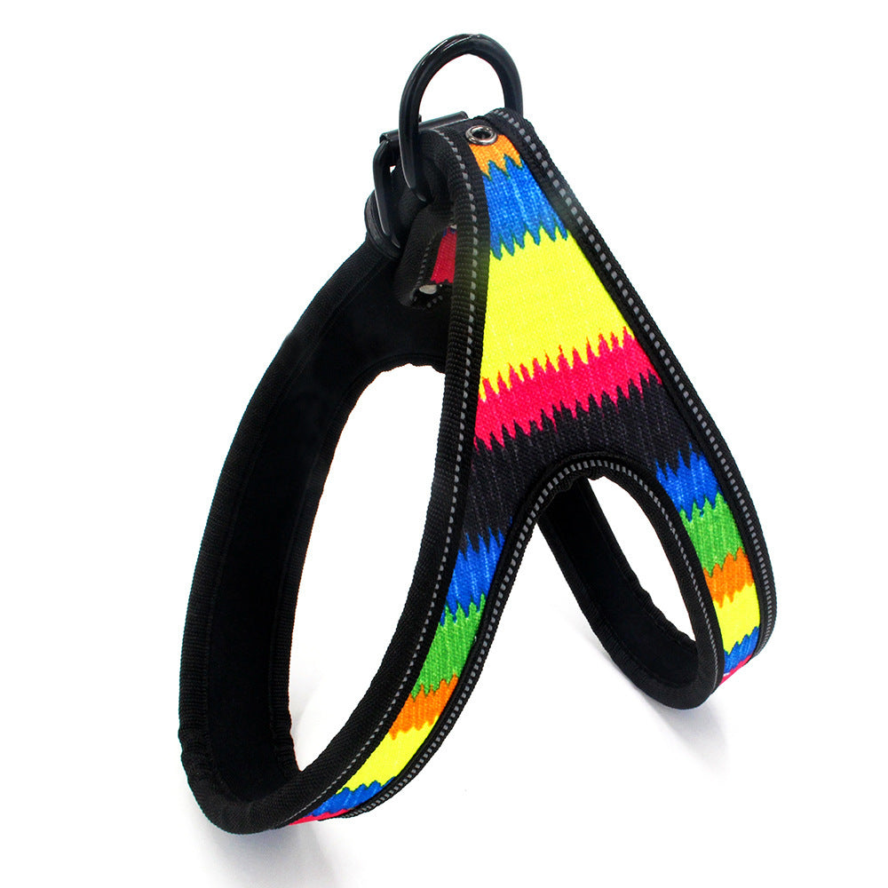 Colorful Printed Oxford Fabric Reflective Pet Harness