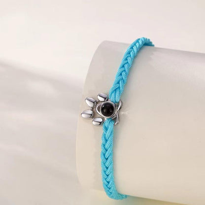 Beaded Personalized Photo Projection Bracelet Custom Photo Dog Paw
