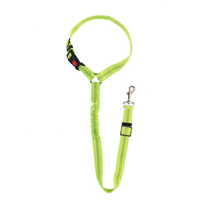 Pet Car Harness Rope Ring Dog Car Elastic Reflective Strap Leash