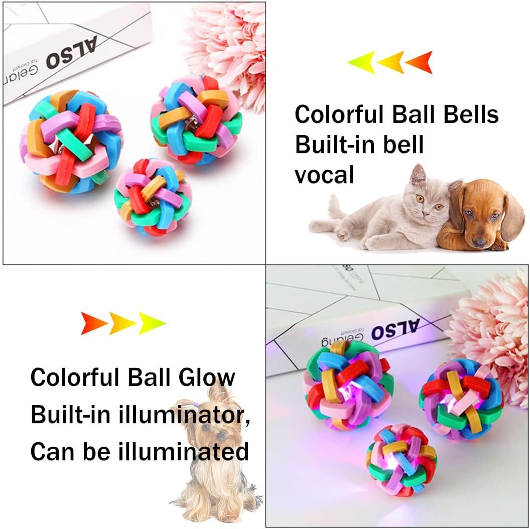 Light Up Dog Balls Sounds Bells Dog Ball Flashing Dog Chew