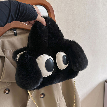 Cute Cartoon Big Eyes Dog Plush Bags For Women