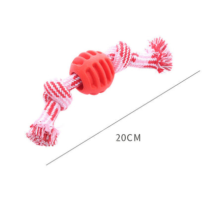 Dog Bite-resistant Teeth Cleaning Pets Toys Ball Double Knot