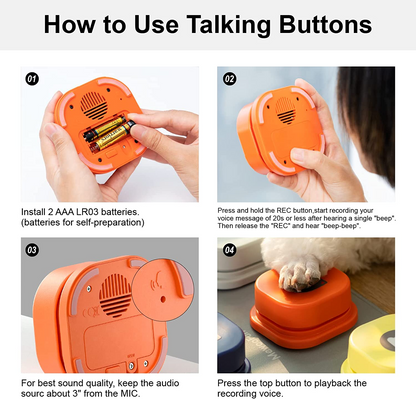 Dog Button Record Talking Pet Communication Vocal Training