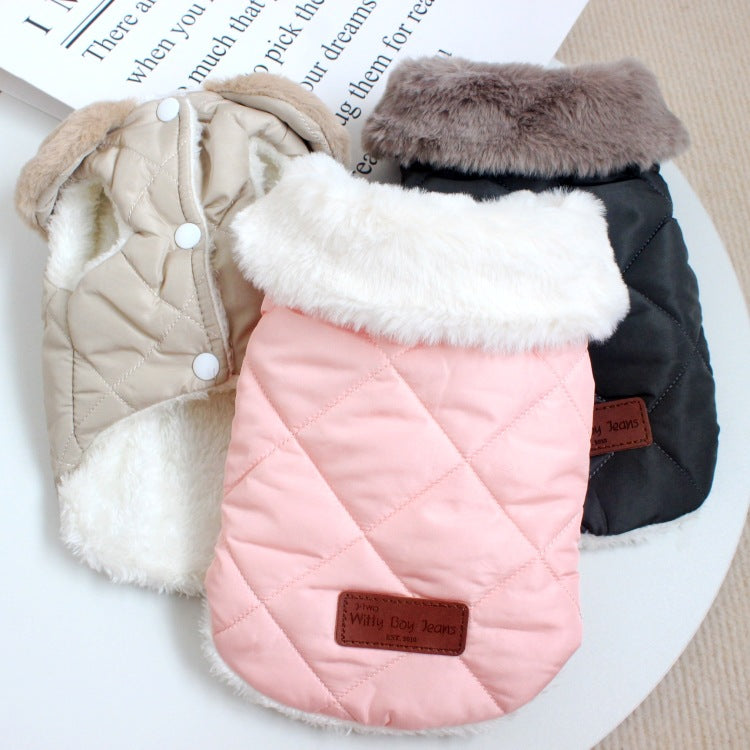 Dog Clothes Autumn And Winter Clothing Thickened Warm Cotton Coat