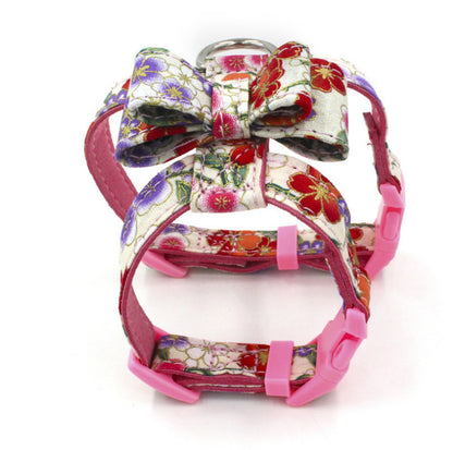 Zephyr Small Dog Print Bow Pet Harness