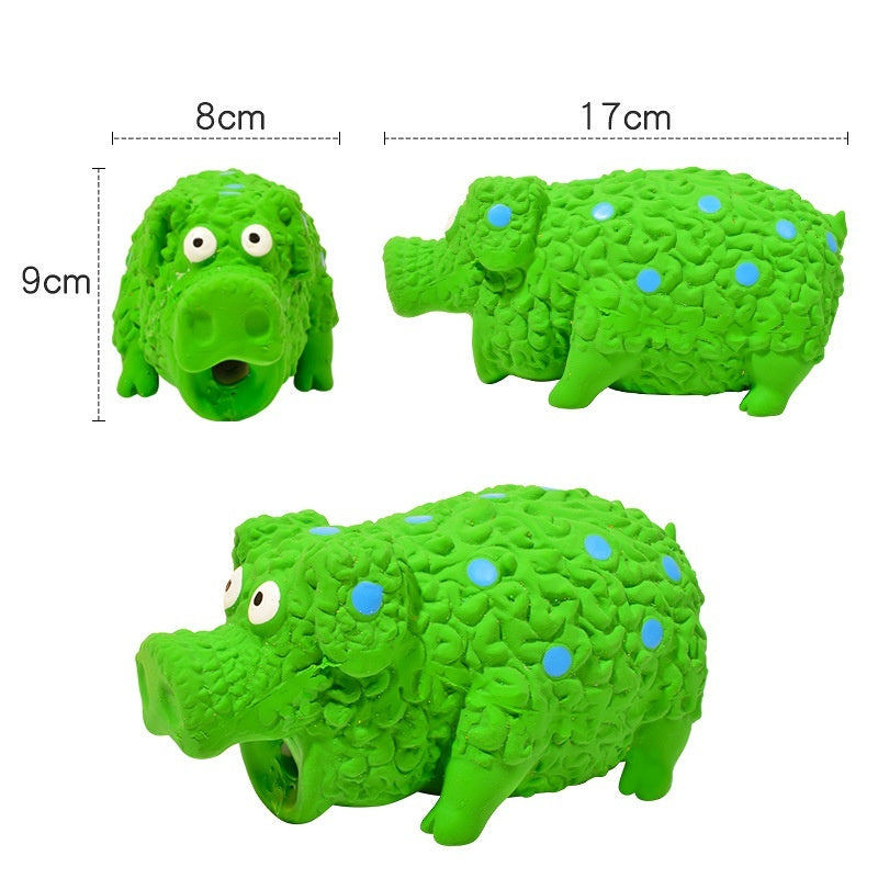 Pet Toy Latex Sounding Toy Curly Pig Bite-resistant Molar Dog Toy