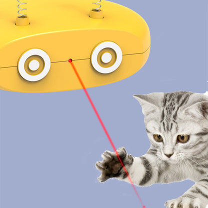 Electric Robot Laser Cat Toy USB Charging Feather Teasing Toys