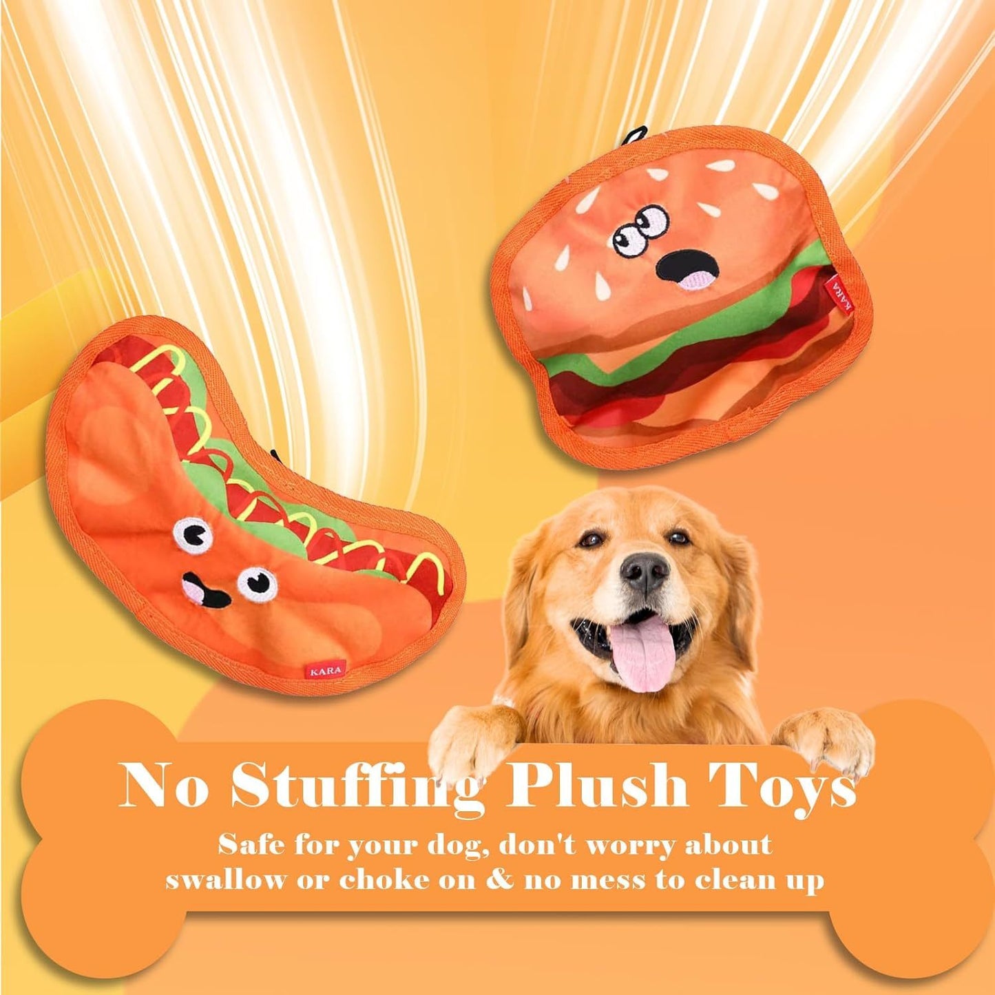 Crinkle Dog Toys Squeaky Dog Toys No Stuffing Dog Toys