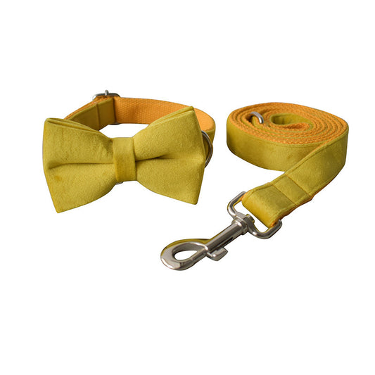 Yellow Fleece Pet Dog Collar Adjustable