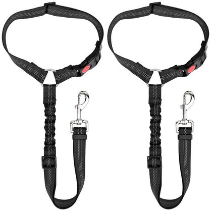 Pet Car Harness Rope Ring Dog Car Elastic Reflective Strap Leash