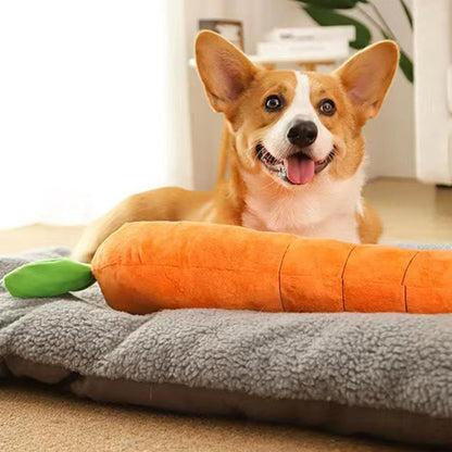 Cute Carrot With Soft Squeaker Carrot Shape Pet Plush Toy