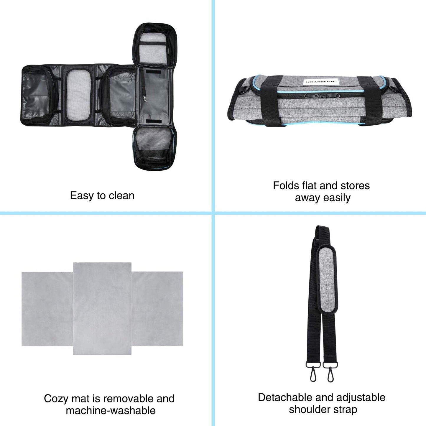 Large Soft Sided Pet Travel TSA Carrier 4 Sides Expandable