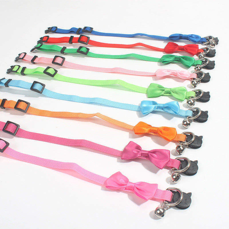 Pet Bow Collar Nylon Ribbon Multi-color Adjustable