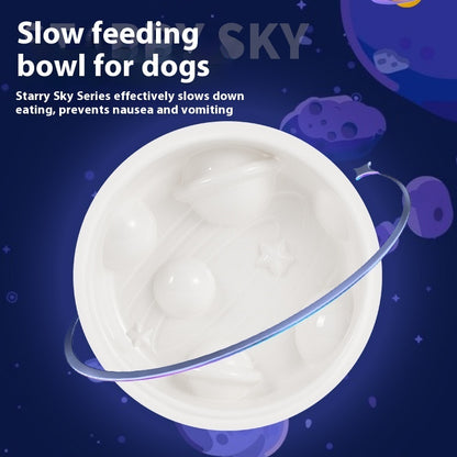 Planet Shape Slow Feeding Bowl Non-slip Anti-tumble Dog Tableware