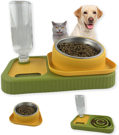 Cat Dog Food And Water Bowl Set Double Food Bowls