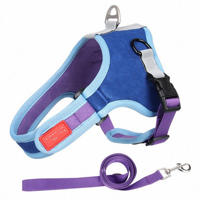 Saddle Undershirt Type Puppy Chest Back Reflective Dog Harness Dog Leash