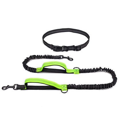 Multifunctional Running Reflective Double Telescopic Dog Leash