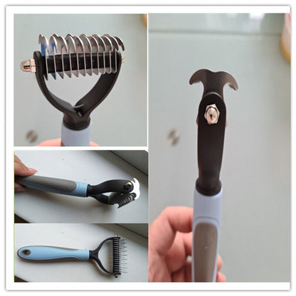 Grooming Brush For Pet Dog Cat Deshedding Tool Rake Comb