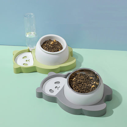 New Automatic Pet Feeder Panda Double Bowl