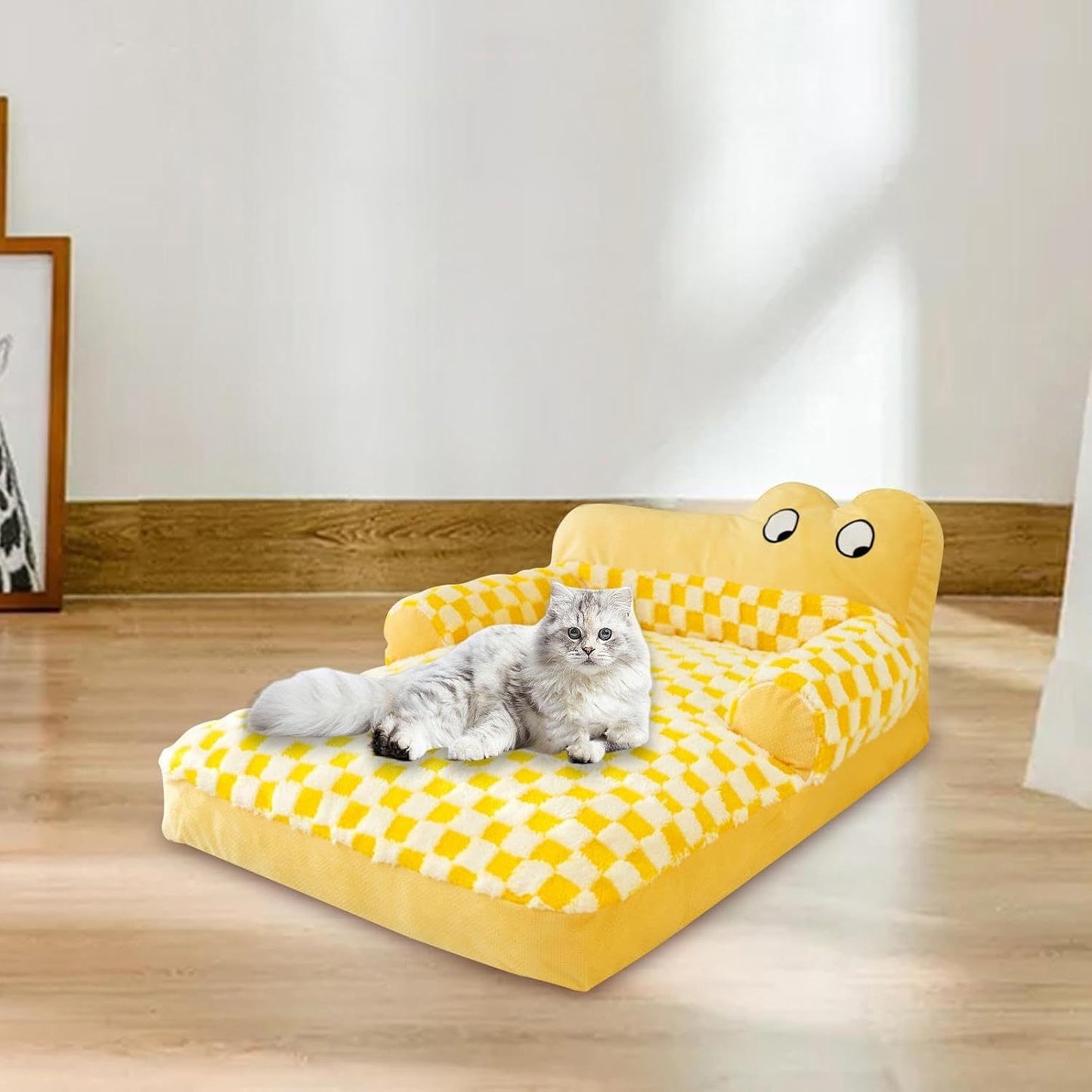 Plush Dog Sofa Washable Pet Cat Bed Antislip