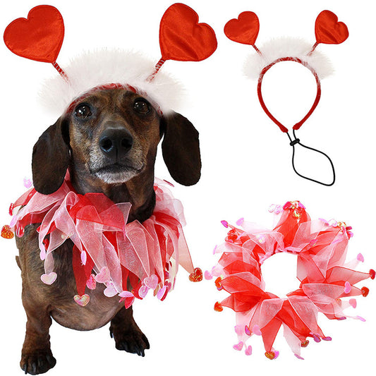 Pets Valentine's Day Decoration Pet Scar Valentine's Day Hairband
