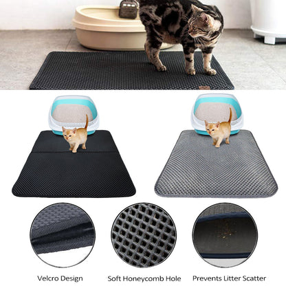 Double Layer Litter Cat Bed Pads Pet Cat Litter Mat Trapping
