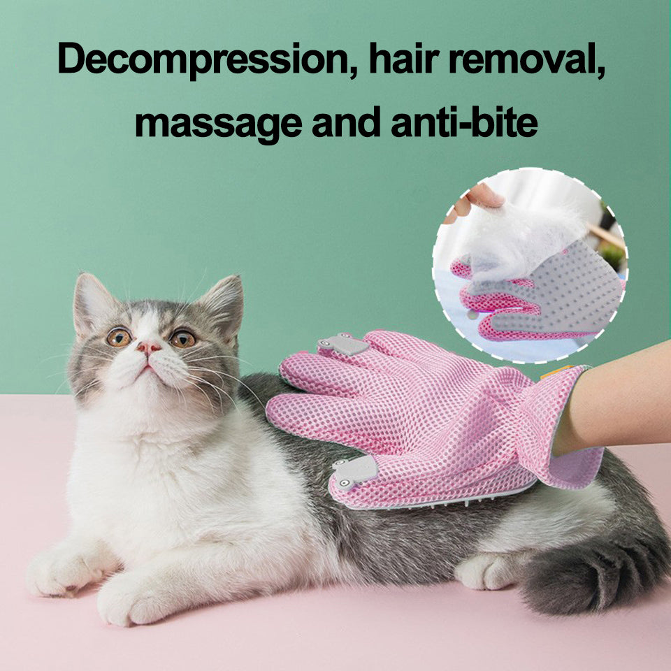 Pet Glove Cat Grooming Glove Cat Hair Deshedding Brush Gloves