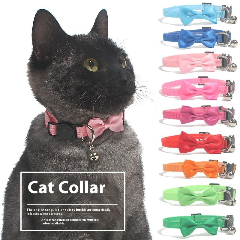 Pet Bow Collar Nylon Ribbon Multi-color Adjustable
