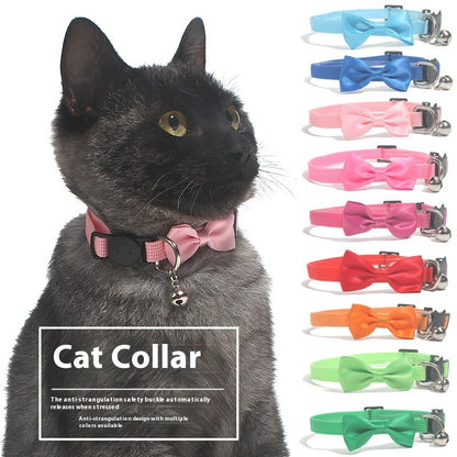 Pet Bow Collar Nylon Ribbon Multi-color Adjustable