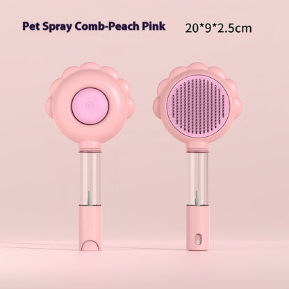 2 In 1 Self Cleaning Dog Brush Comb With Spray