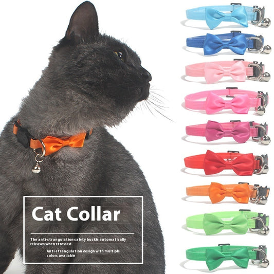 Pet Bow Collar Nylon Ribbon Multi-color Adjustable