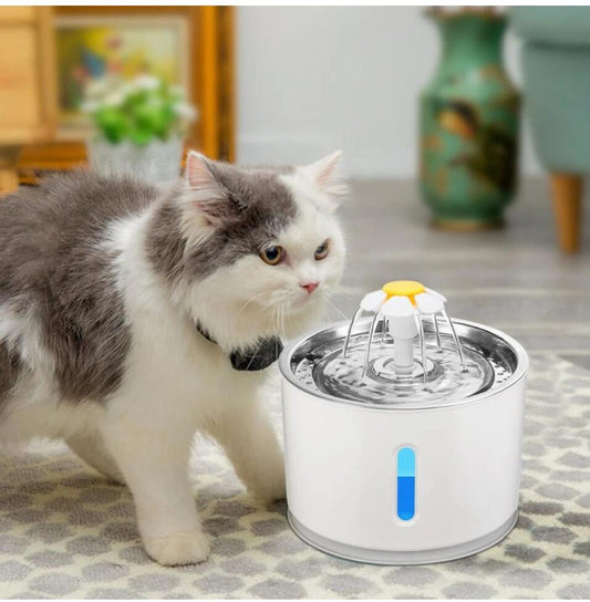 Automatic Pet Cat Water Fountain With LED Lighting USB Dogs Cats Drinker