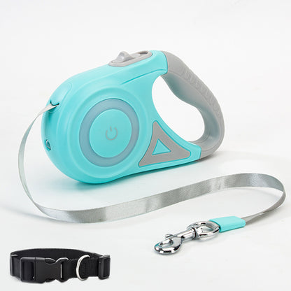 Dog Leash Retractable Leash And Dog Collar Spotlight Automatic Traction Rope