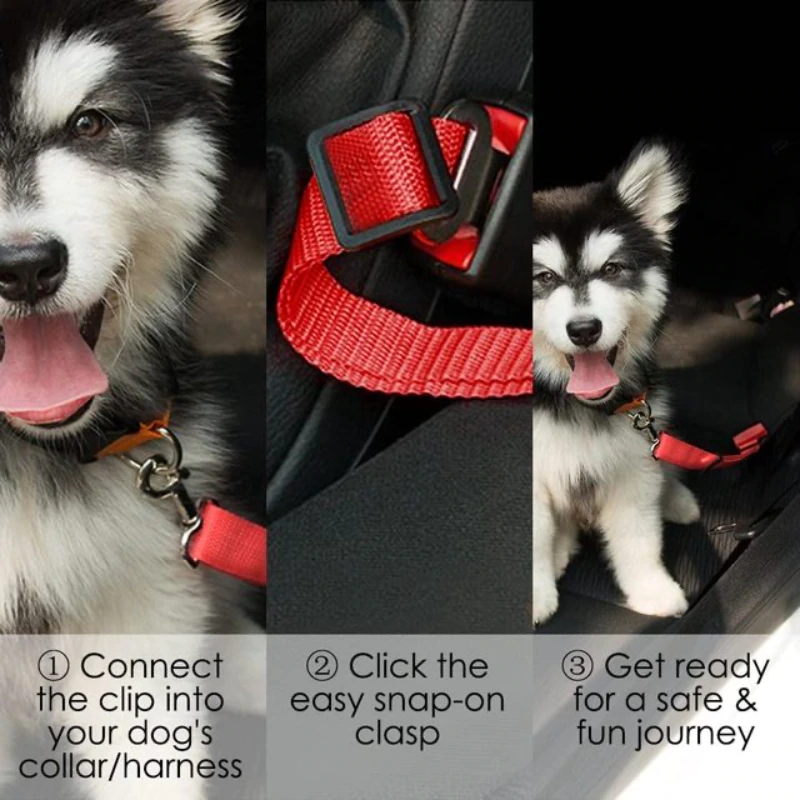 Dog Cat Car Safety Belt Adjustable Leash Vehicle