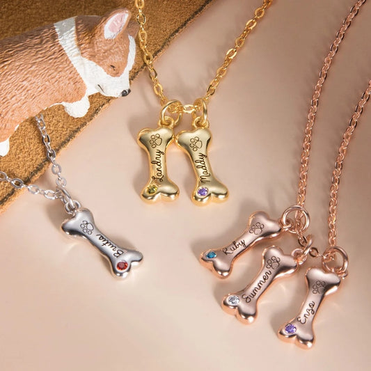 Best Customized Exquisite Name Dog Bone Necklace for Dog Lover