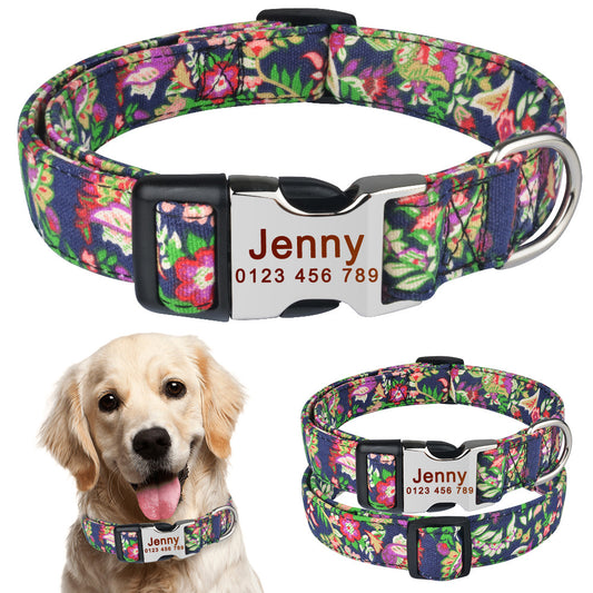 Durable Nylon Material Dog Collar Personalized