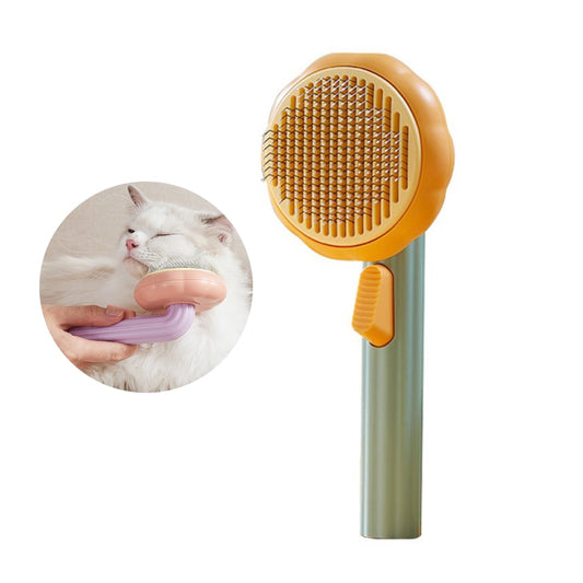 Best Pumpkin Pet Brush Self Cleaning Slicker for Shedding Grooming Comb Pet Grooming