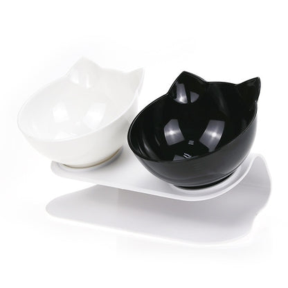 Best Explosive Cat Double Bowl Comfortable Feeding Food Bowl  With Protection