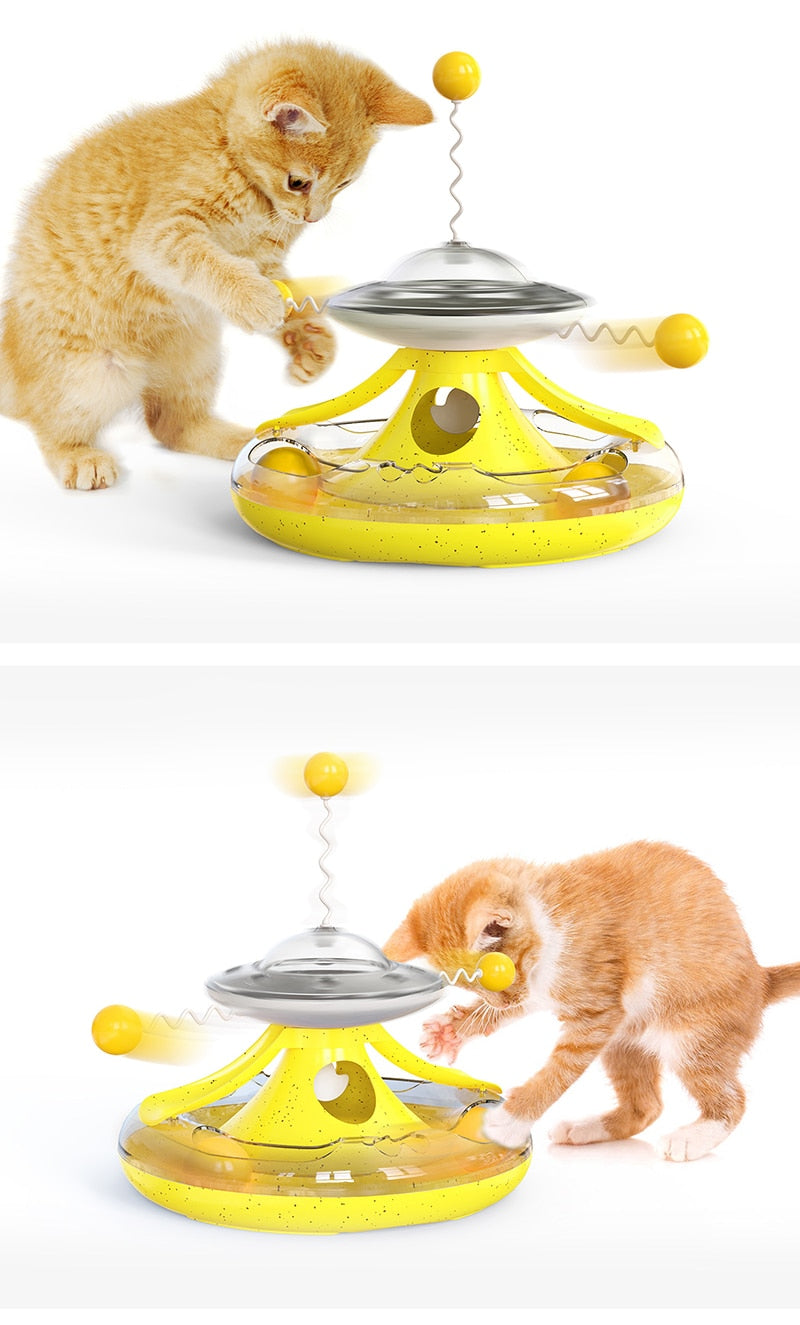 Turntable Cat Toy Puzzle Leakage Food Toy for Cats