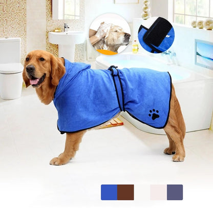 Dog Bathrobe Bath Towel Microfiber Absorbent Towel Pet Grooming