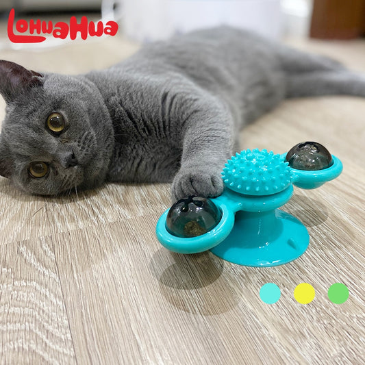 Best Dog Cat Puzzle Windmill Funny Toy With Catnip LED Ball Teeth Cleaning