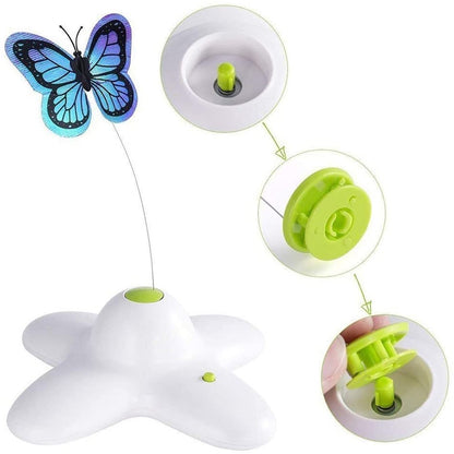 Best Interactive Automatic Rotating Motion Butterfly Flashing Cats Toys